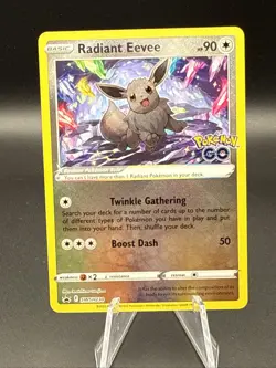 Radiant Eevee SWSH230 Pokemon Go Sword & Shield Black Star Promo Near Mint - Image 1