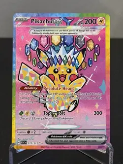 Pikachu ex 277/217 SIR Pokemon Ascended Heroes IN HAND - Image 1