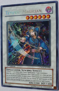 Yugioh 1x Tempest Magician CSOC-EN088 Secret Rare 1st Edition Near Mint - Image 2