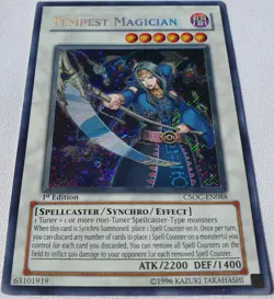Yugioh 1x Tempest Magician CSOC-EN088 Secret Rare 1st Edition Near Mint - Image 3