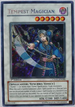 Yugioh 1x Tempest Magician CSOC-EN088 Secret Rare 1st Edition Near Mint - Image 4