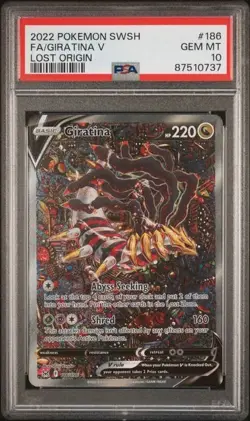 2022 Pokemon SWSH - Giratina V #186/196 Alt Art - Lost Origin PSA 10 Gem Mint - Image 1