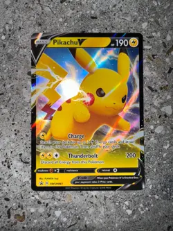 Pokemon TCG Cards Pikachu V SWSH061 Black Star Promo Holo NM-M (Standard Size) - Image 3