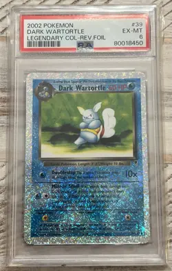 Pokemon 2002 Legendary Collection #39 Dark Wartortle Reverse Foil PSA 6 - Image 1