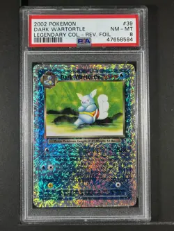 Dark Wartortle Reverse Foil #39 2002 Pokemon Legendary Collection PSA 8 250001 - Image 1