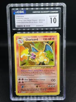 CGC 10 Charizard 003/034 Trading Card Game Classic Holo (2023) - Image 1