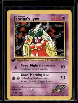 Sabrina's Jynx 59/132 1st Edition Uncommon Gym Heroes Near Mint Pokemon Card - Image 1