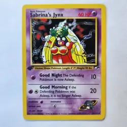 Sabrina's Jynx 59/132 Pokemon TCG 1st Edition Gym Heroes NM Vintage 2000 Card - Image 2
