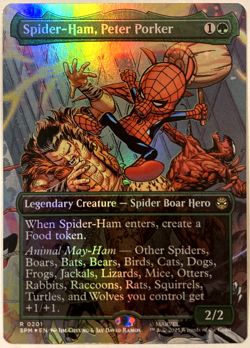 MTG Spider-Ham, Peter Porker (Borderless Foil) Marvel's Spider-Man 201 NM - Image 1