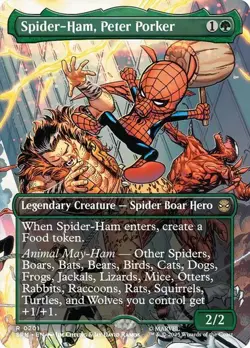 NM Borderless Spider-Ham, Peter Porker, MTG, Marvel's Spider-Man, Magic, 201 - Image 1