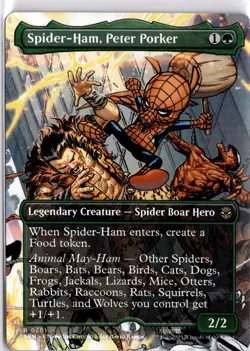 Spider-Ham, Peter Porker 0201 Borderless Spider-Man Magic The Gathering TCG - Image 3