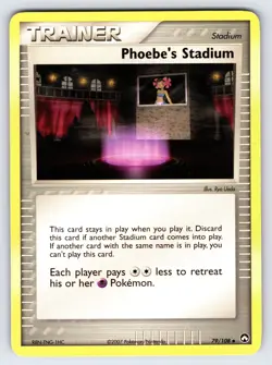 Pheobe's Stadium 79/108 EX Power Keepers Pokemon Card TCG Uncommon Trainer - Mp - Image 1
