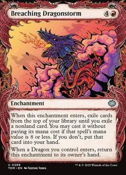 Breaching Dragonstorm - Foil Showcase TDM NM MTG - Image 1