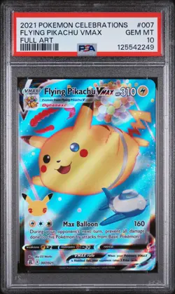 PSA 10 Flying Pikachu VMAX 007/025 Celebrations Holo Pokemon Card - Gem Mint - Image 1