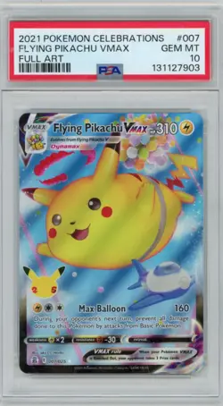 2021 Pokemon Celebrations Flying Pikachu VMAX 007/025 Full Art PSA 10 - Image 1