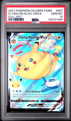 PSA 10 2021 Celebrations Flying Pikachu VMAX 007/025 Full Art *1484 Pokemon - Image 1