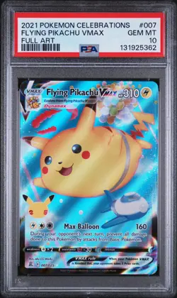 2021 POKEMON CELEBRATIONS FLYING PIKACHU VMAX FULL ART 007/025 PSA 10 GEM MINT - Image 1