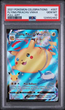 PSA 10 Gem Mint 2021 Pokemon Celebrations FLYING PIKACHU VMAX Full Art #007/025 - Image 1