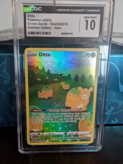 Pokemon Ditto Holo 2023 Crown Zenith Galarian Gallery GG22/GG70 CGC 10 Gem Mint - Image 1