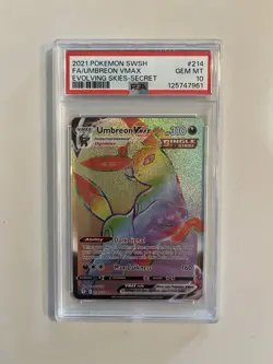 Pokemon Umbreon VMAX Rainbow Secret Rare #221 Evolving Skies 2021 PSA 10 - Image 3