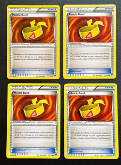 Pokemon TCG: Muscle Band 121/146 XY Base Set Uncommon Playset (X4) NM - Image 1