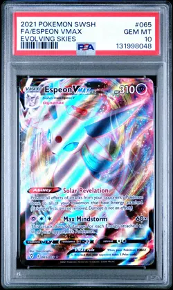 Espeon VMAX #065 *PSA 10 Gem* 2021 Pokemon SWSH Evolving Skies Full Art - Image 1