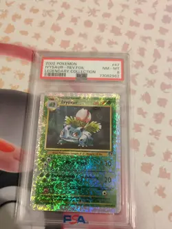 2002 POKEMON LEGENDARY COLLECTION #47 IVYSAUR-REVERSE FOIL PSA 8 - Image 1