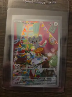 Minccino Holo Pokemon TCG Temporal Forces 182/162 IR Illustration NM Condition - Image 1