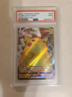 2020 Pokemon SWSH Vivid Voltage Pikachu VMAX #044/185 PSA 9 - Image 1