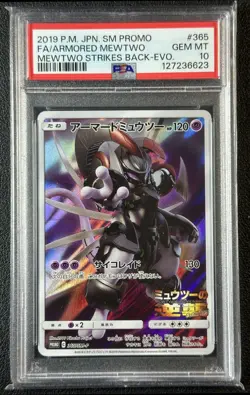 ARMORED MEWTWO PSA 10 2019 POKEMON SM-P PROMO JPN #365 STRIKES BACK EVO 6623 - Image 1