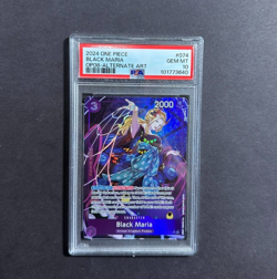 One Piece Black Maria OP08-074 Parallel Alt Art PSA 10 English - Image 1