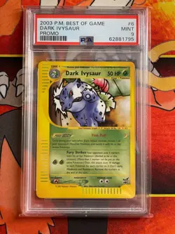 2003 Pokemon Dark Ivysaur Best of Game Winner Promo #6 PSA 9 Mint - Image 1