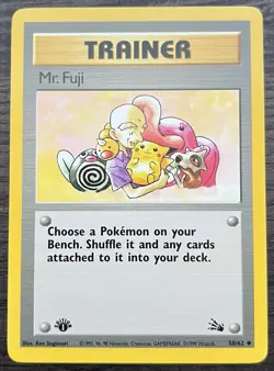 1st Edition Mr. Fuji 58/62 Pokemon TCG WOTC Base Set Fossil Uncommon MINT NM - Image 1