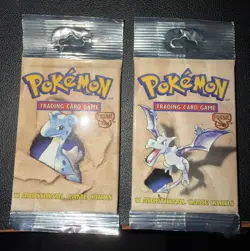 1999 Pokemon Fossil Booster Packs (2) WOTC 21g Long Crimp - Image 1