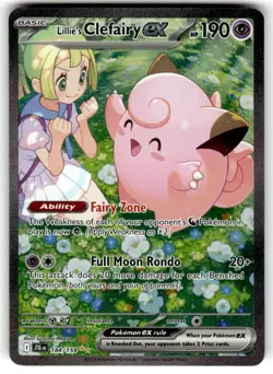 Pokemon TCG SV09: Journey Together #184/159 Lillie's Clefairy ex NM - Image 1