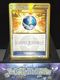 Pokemon Card Dive Ball 161/160 XY Primal Clash Secret Rare Gold Light Play - Image 1