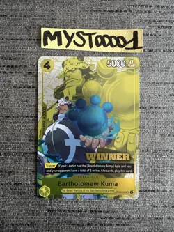 Carte One Piece Bartholomew Kuma OP09-108 UC WINNER English Card - Image 1