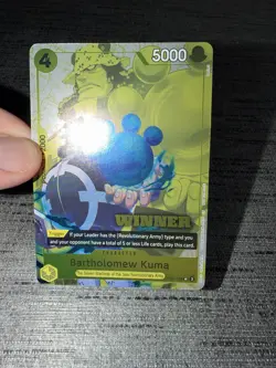 Carte One Piece Bartholomew Kuma OP09-108 UC WINNER English Card - Image 3