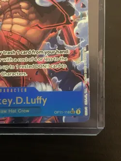 Monkey D. Luffy Alt Art OP11-118 SEC A Fist of Divine Speed ONE PIECE English - Image 2