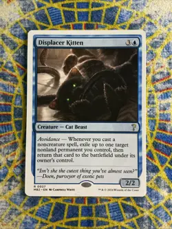 MTG Displacer Kitten White Border Mystery Booster 2 Convention Edition #0027 - Image 1