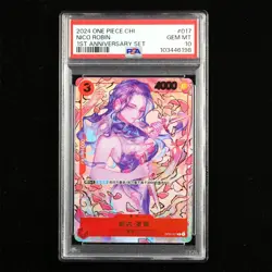 PSA 10 GEM MT ONE PIECE 2024 CHI 1ST ANNIVERSARY SET #017 NICO ROBIN - Image 1