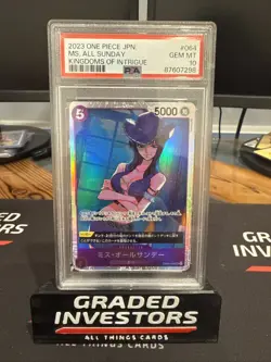 One Piece TCG OP04-064 Japanese Ms. All Sunday . Nico Robin PSA 10 GEM MT - Image 1
