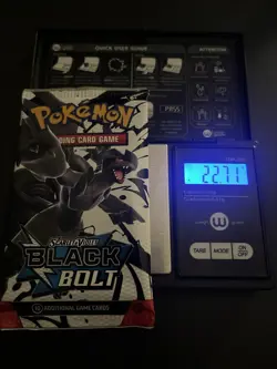 Heavy 22.71g Pokemon TCG SV 10.5 Black Bolt Booster Pack Sealed! - Image 1