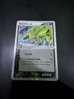 Pokemon TCG Tyranitar EX 17/17 Pop Series 1 Ultra Rare Holo Card - DMG - League✨ - Image 1