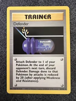 Defender 80/102 Uncommon Trainer Pokemon Card NM - Image 1