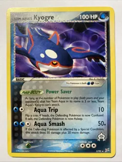 KYOGRE Pokemon TCG Trading Card - RARE - 3/95 Ex Team Magma vs Team Aqua - Image 1