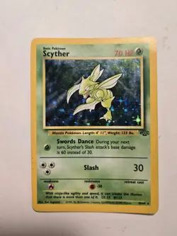 Pokemon Scyther TCG 1st Edition Holo Card 10/64 Jungle Set Rare - Image 1