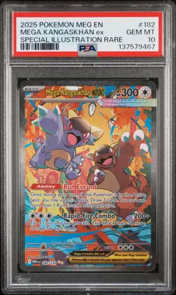 2025 POKEMON MEG EN MEGA EVOLUTION #182 MEGA KANGASKHAN EX PSA 10 GEM MINT - Image 1