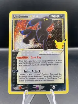 Umbreon Gold Star 17/17 Celebrations Classic Collection NM Pokemon Card - Image 1