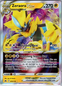 Zeraora VSTAR 055/159 Crown Zenith - Pokemon Card - NM - Image 1